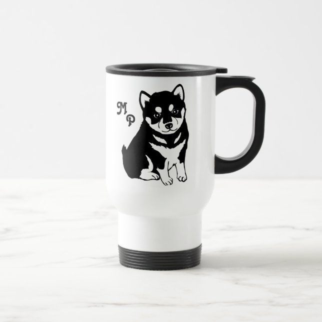 Caneca Térmica Arte bonito do filhote de cachorro de Shiba Inu (Direita)
