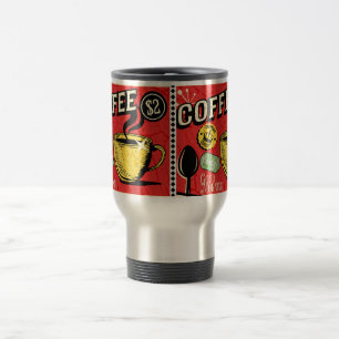 Caneca Térmica Arte clássica vintage em estilo rústico Café Verme