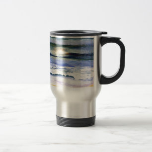 Caneca Térmica Arte crepuscular da decoração do surf da praia d