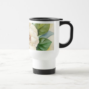 Caneca Térmica Arte da aguarela da flor da magnólia - multi