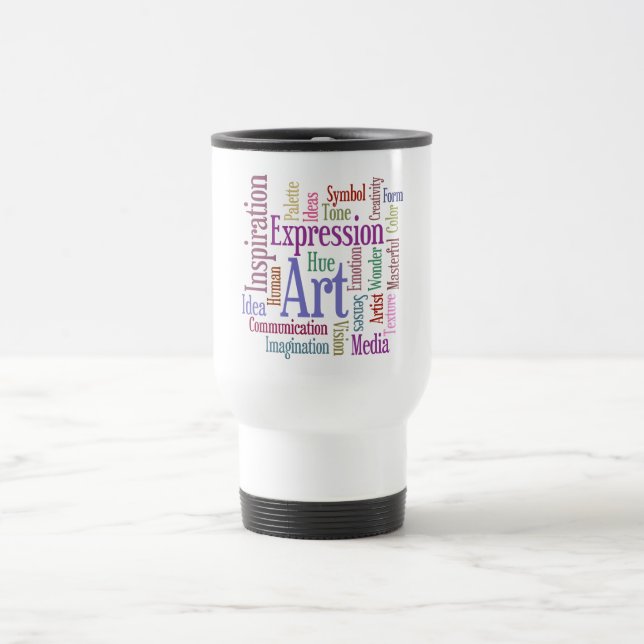 Caneca Térmica Arte da palavra da inspiração do artista criativo (Centro)