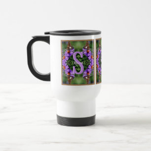 Caneca Térmica Arte de Borboleta com Nome e Inicial de Monograma
