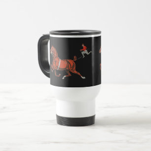Caneca Térmica Arte de Cavalo Castanho Vintage 1909 Correndo Jaqu