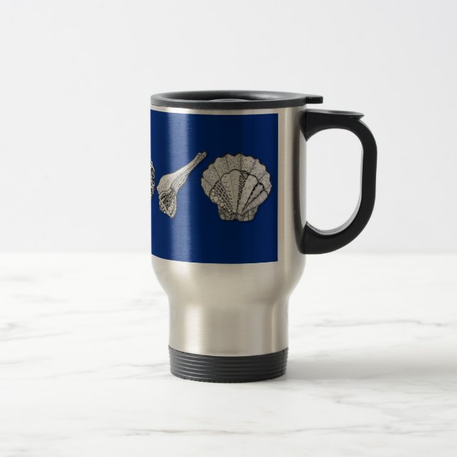 Caneca Térmica Arte de Coleção de Seashell Original (Direita)