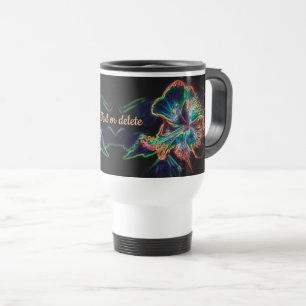 Caneca Térmica Arte de Flor Abstrato do Hibiscus Personalizada