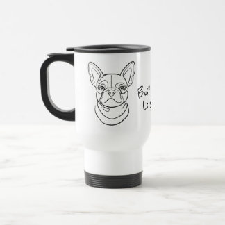 Caneca Térmica Arte de linha de Bulldog Francês. Construído peque