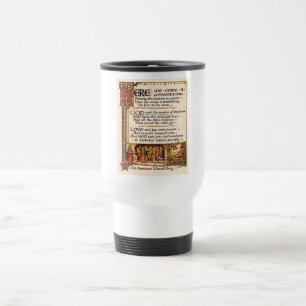 Caneca Térmica Arte de Manuscrito Iluminado da Canção Vintage Was