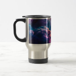 Caneca Térmica Arte de Nebulosa Espacial Abstrata - Colorida e Có