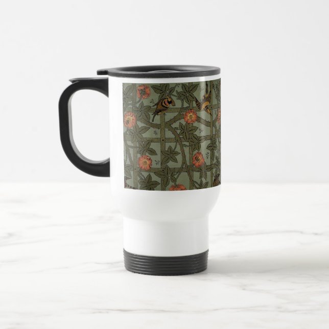 Caneca Térmica Arte de Papel de Parede Treliça de William Morris (Esquerda)