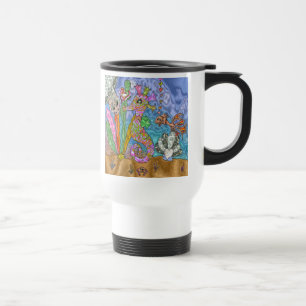 Caneca Térmica Arte de Tartaruga Marinha Cavalo-Marinho Psicodéli