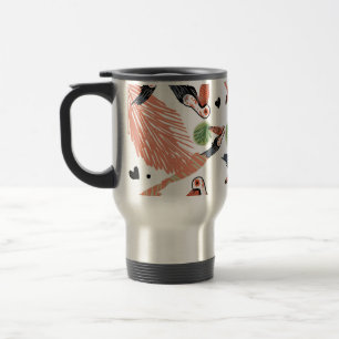 Caneca Térmica Arte de Verão Tropical de Pássaros Tucano