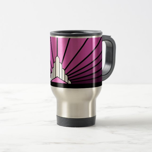 Caneca Térmica Arte deco sol em permuta rosa (Frente Esquerda)