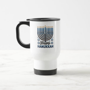 Caneca Térmica Arte Elegante de Hanuka-Feriado Judaico Feliz