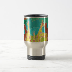 Caneca Térmica Arte em Aquarela de Família de Girafas