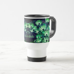 Caneca Térmica Arte Flor Verde-Africana Personalizada
