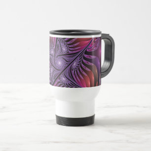 Caneca Térmica Arte Fractal Colorida Fantasy Abstrato Purple