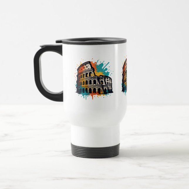 Caneca Térmica Arte na Rua Colosseum - Marco Roma Colorido (Esquerda)