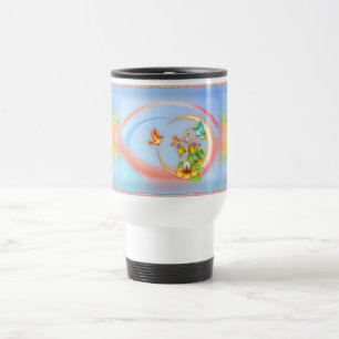 Caneca Térmica Arte Pixel de Gatos e Aves