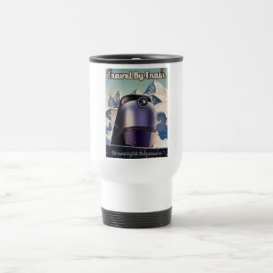 Caneca Térmica Arte vintage de ficção científica de viagem de tre