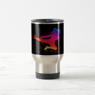 Caneca Térmica Artes Marciais Femininas, Chute Alta, Lixo De Tint