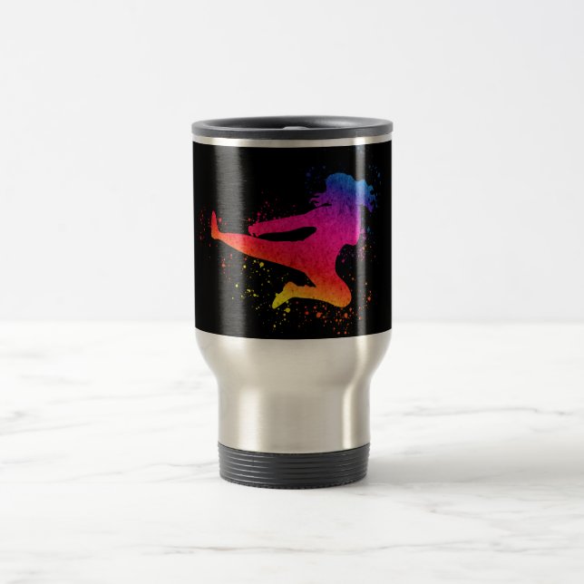 Caneca Térmica Artes Marciais Femininas, Chuva Alta, Tinta Espalh (Centro)
