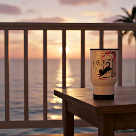 Caneca Térmica Artistic Cherry Blossom Cat Soccer for art lovers