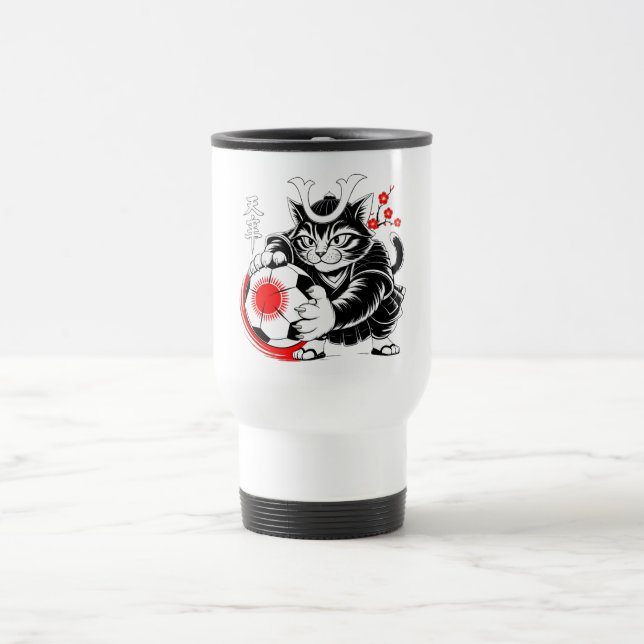 Caneca Térmica Artistic Samurai Cat soccer Gift for Coffee & Art  (Centro)