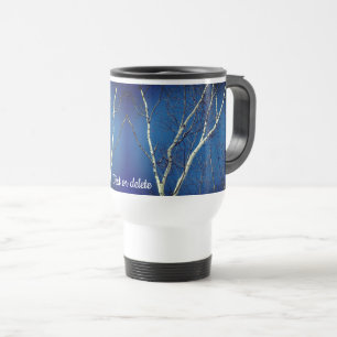 Caneca Térmica Árvore Branca Azul Céu Personalizado