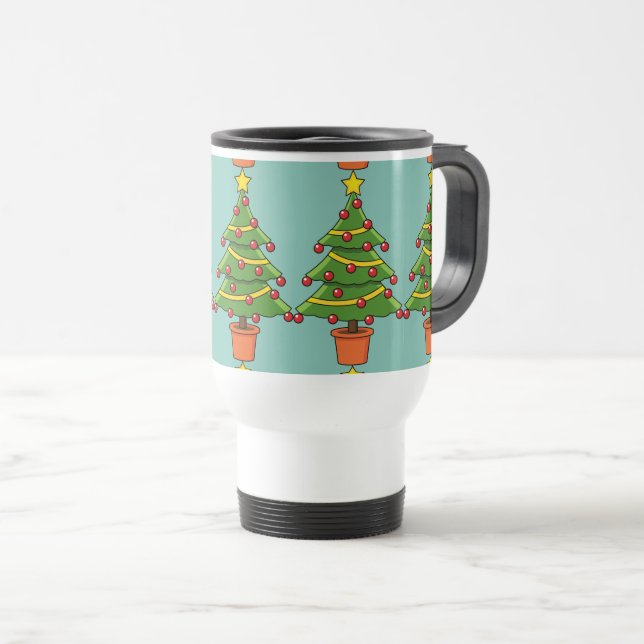 Caneca Térmica Árvore de Natal (Frente Esquerda)