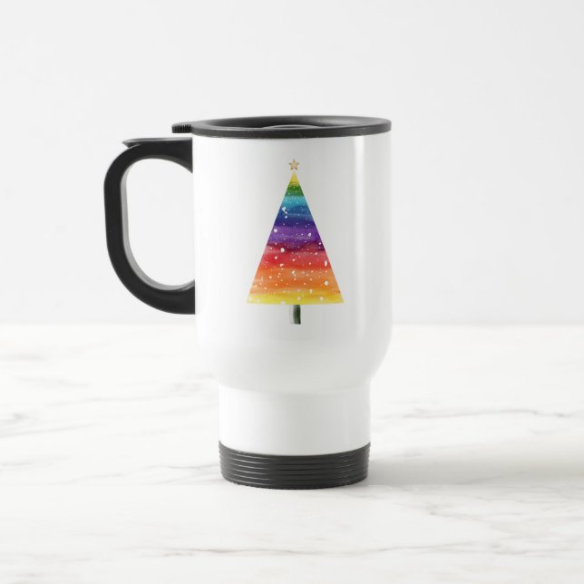 Caneca Térmica Árvore de natal arco-íris (Esquerda)