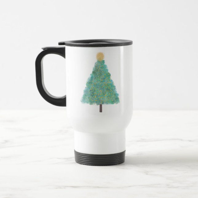 Caneca Térmica Árvore de natal brilhante verde (Esquerda)