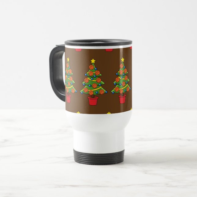 Caneca Térmica Árvore de Natal de basquetebol (Frente Esquerda)