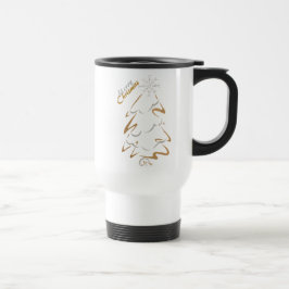 Caneca Térmica Árvore de Natal Dourada e prata