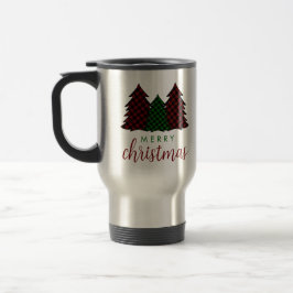 Caneca Térmica Árvore de Natal Feliz da Xadrez de Natal