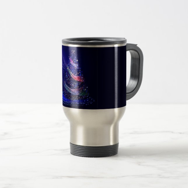 Caneca Térmica Árvore de Natal SlipperyJoe digital translúcida ve (Frente Esquerda)