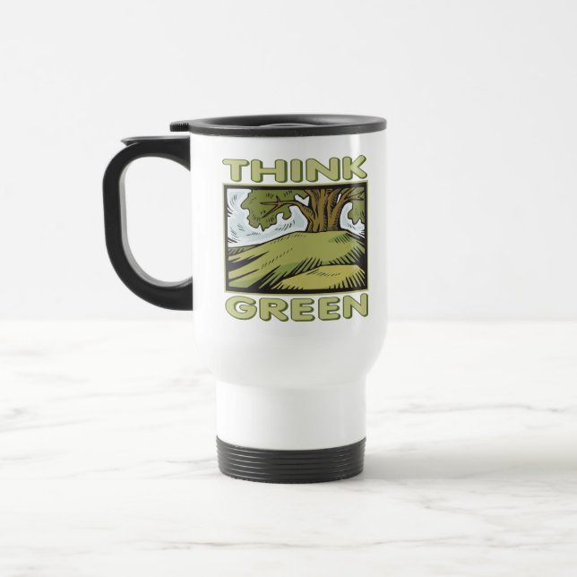 Caneca Térmica Árvore de Oak do pense verde (Esquerda)