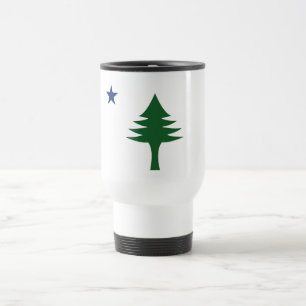 Caneca Térmica Árvore de pinheiro e estrela 1901 bandeira do esta