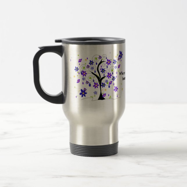 Caneca Térmica Árvore Floral Whimsic com Dizendo (Esquerda)