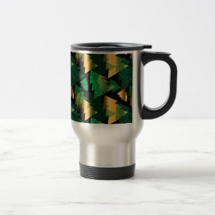Caneca Térmica árvores de natal de ouro negro