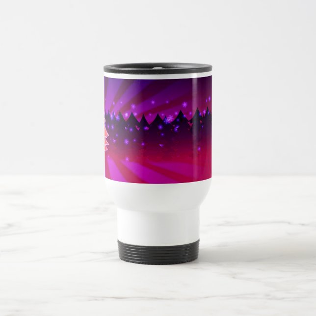 Caneca Térmica Árvores de Natal - Formas de Roxo (Centro)
