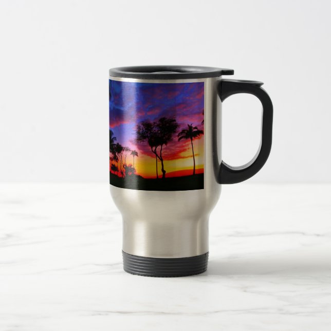 Caneca Térmica Árvores de Palma de Praia Havaiana, Exóticas, Verm (Direita)