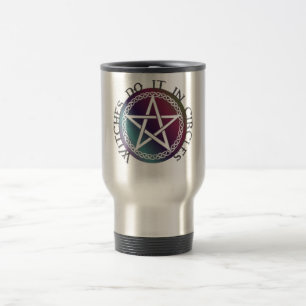 Caneca Térmica "As bruxas fazem em círculos", fofo design Pagan