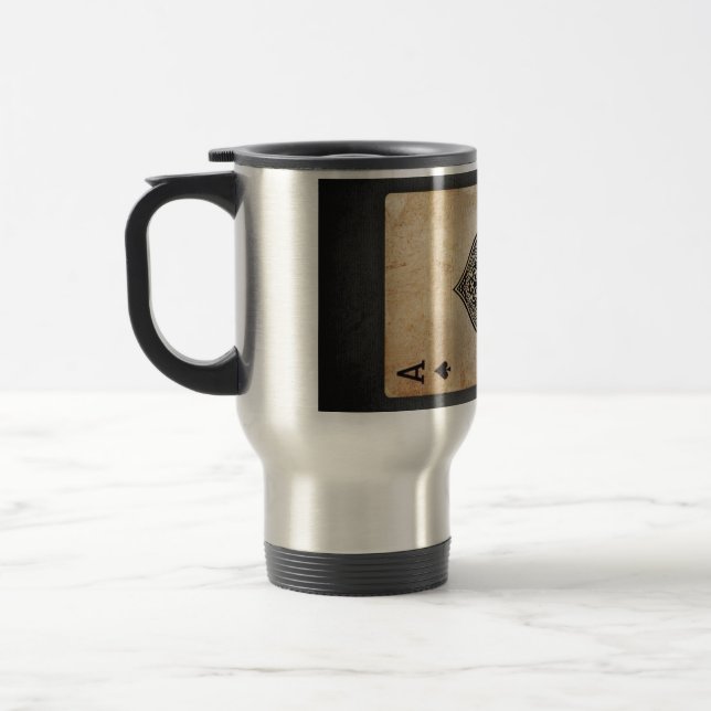 Caneca Térmica Ás de travesseiro decorativo de espadas (Esquerda)