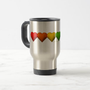 Caneca Térmica As glifos de coração em 3D brilhantes de SlipperyJ