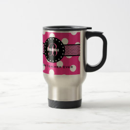 Caneca Térmica As melhores bolinhas V02 do rosa do monograma do