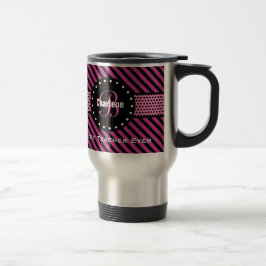 Caneca Térmica As melhores listras V03 das bolinhas do rosa do