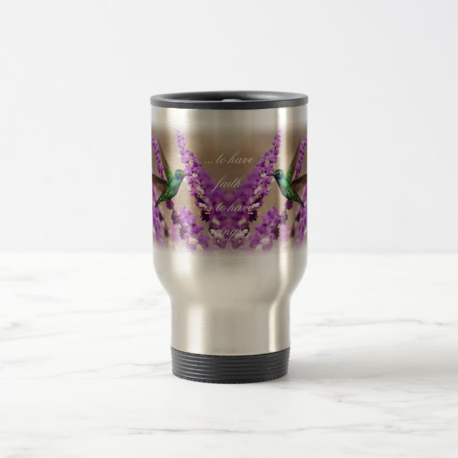 Caneca Térmica Asas do colibri das Violeta-orelhas Sparkling da (Centro)