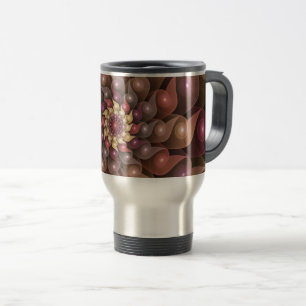 Caneca Térmica Asas Espirais, Arte Fractal Colorida Moderna Abstr