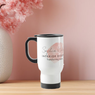 Caneca Térmica Assinatura em Aquarela para Negócios Profissionais