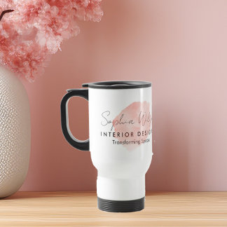 Caneca Térmica Assinatura em Aquarela para Negócios Profissionais